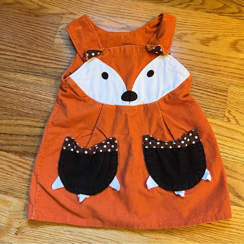 Wild things UK orange Fox corduroy dress / jumper